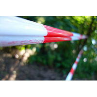 3x DANGER TAPE Red White Safety Warning Barricade Barrier Strip Non-Stick 20m