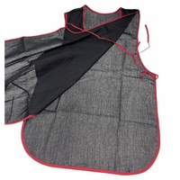 Double Sided Apron Cleaning Shop Coffee Cafe Bib - Black/Red