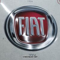 Nostalgic-Art Large Sign Fiat Logo Evolution