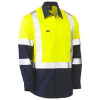 X Taped Biomotion Two Tone Hi Vis Lightweight Drill Shirt Orange/Navy Size XS