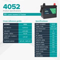 Atomic 12V 30Ah CCA300 Lawn and Garden Battery 4052