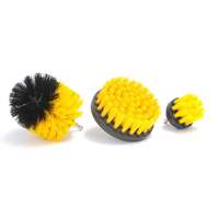 Car Cleaning Premium Drill Mounted Brushes (3 Piece)Red