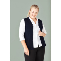 Womens Button Front Knit Vest Size XXS Colour Navy