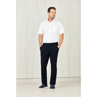 Mens Comfort Waist Flat Front Pant Size 97R Colour Navy