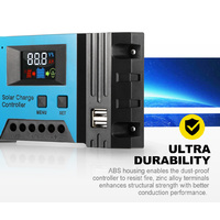 ATEM POWER 20A 12V/24V Solar Panel Battery Regulator Charge Controller PWM LCD 4 USB 20AMP