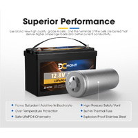 DC MONT 12V 135Ah Lithium Battery LiFePO4 Phosphate Deep Cycle Rechargeable Replace AGM