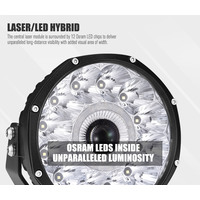 LIGHTFOX 7" Laser/LED Driving Lights Osram LED Black Round Offroad Truck SUV 4x4