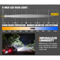 LIGHTFOX 9inch LED Spot Driving Lights Round Slim Spotlights 4x4 OffRoad SUV