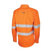 TRu Workwear Womens Ripstop Vented L/S Hi-Vis Shirt With Reflective Tape DSW1169T1-ORA-10