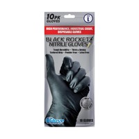 Black Rocket Nitrile Disposable Gloves 10x Pack Medium