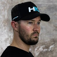 Hardkorr Trucker Hat Snapback, Blue/White Emblem
