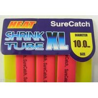 10 Pack - Fishing 10mm Heat Shrink Tubing - Red - 0.5m Tube