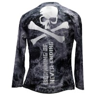 Medium Bone Ocean Thug Distressed Long Sleeve Fishing Shirt - Lightweight