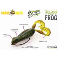3 Pack of 65mm Chasebaits Flexi Frog Soft Bait Fishing Lures - Green Pumpkin Chartreuse