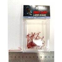 25 Pack of Size 6 Eagle Claw LT6088U Red Long Shank Hooks-Double Barbed Carlisle