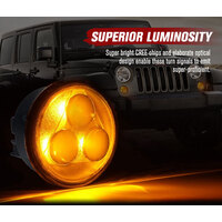 LIGHTFOX Pair LED Turn Signal Light for Jeep Wrangler JK 2007-2017 OEM