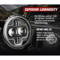 LIGHTFOX Pair  LED Headlights for Jeep Wrangler JL 2018-ON