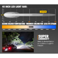 LIGHTFOX 40inch Osram LED Light Bar Super Slim Single Row Spot Flood Beam Offroad