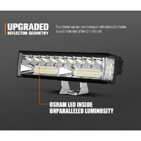 LIGHTFOX Pair 6inch Osram LED Light Pods Combo Beam Light Bar Reverse Offroad 4x4