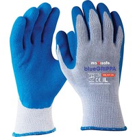 Blue Grippa Glove Knitted Poly Cotton Blue Latex Dipped Palm Medium 12x Pack