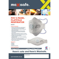 Maxisafe P2 3-Panel Flat Fold Respirator with Valve (Box of 20)