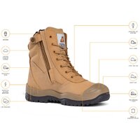 Mongrel Boots High Leg Zipsider Boot W/ Scuff Cap AU/UK 5 (US 6)