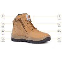 Mongrel Boots Non-Safety Zipsider Boot AU/UK 3 (US 4) Black