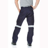 WORKIT Cotton Drill Regular Weight Multi Pocket Taped Cargo Pants Navy 102ST