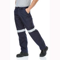 WORKIT Cotton Drill Regular Weight Taped Cargo Pants Navy 102ST