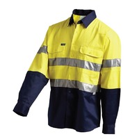 WORKIT Hi-Vis 2 Tone Regular Weight Taped Shirt Yellow/Green 3XL