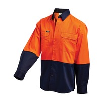 WORKIT Hi-Vis 2 Tone Regular Weight Shirt Orange/Navy 2XL