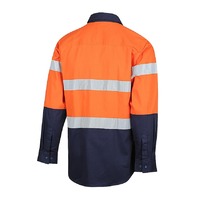 WORKIT Hi-Vis 2 Tone Closed Front Regular Weight Taped Shirt Orange/Navy 2XL