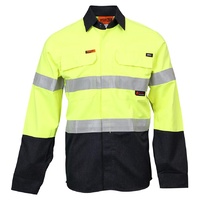 WORKIT Fire Resistant RIPSTOP  FR Inherent 197gsm Taped Shirt Orange/Navy 3XL
