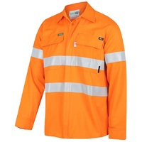 WORKIT Fire Resistant RIPSTOP PPE1 FR Inherent 155gsm Lightweight Taped Shirt Orange 2XL