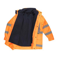 WORKIT Hi-Vis 2 Tone 5 in 1 Waterproof Biomotion X-Back Rail Taped Jacket Orange M