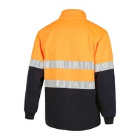 WORKIT Hi-Vis 2 Tone Zip Through Taped Fleece Jumper Orange/Navy 3XL