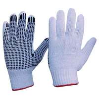 Knitted Poly/Cotton with PVC Dots Gloves Men's Size