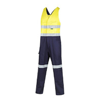 WORKIT Hi Vis 2-Tone Regular Weight Action Back Coverall with Reflective Tape Orange/Navy 102R