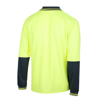 WORKIT Long Sleeve Poly Cotton Polo Shirt - Two Tone Orange/Navy 2XL