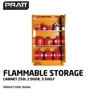 Flammable Storage Cabinet 250L 2 Door 3 Shelf