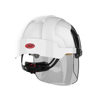 JSP Evo Vista Shield Non Vented White/Smoke Helmet - Wheel Ratchet - Clear Visor