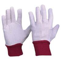 Cotton Drill Blue Knit Wrist Gloves Men's Size