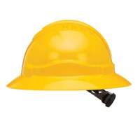 V6 Hard Hat Unvented Full Brim Ratchet Harness Yellow