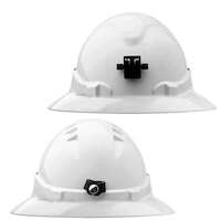 V6 Hard Hat Unvented Full Brim + Lamp Bracket Ratchet Harness White