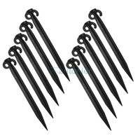 Pack of 10x Supa Peg Black Polycarbonate Tent Pegs 490mm x 40mm
