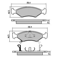 RDA Front Disc Brake Pads for Kia Mentor 2.0 Litre 11/1996-6/2003 Type2