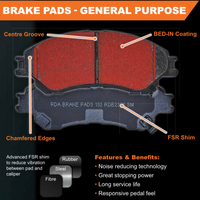 RDA Rear Brake pads for BMW X2 F39 2.0 Ltr 18d, 20i, 20d 11/2017-On
