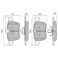RDA Front Extreme Disc Brake Pads for Saab 9-3 9-5 2002-2006 Type 2