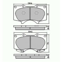 Front Disc Brake Pads for Toyota Hilux 4WD KUN GGN TGN LAN(TRD) 4/2005-