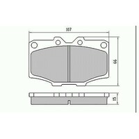 Front Disc Brake Pads for Toyota Hilux 4WD RN36 RN46 1/1979 - 8/1980